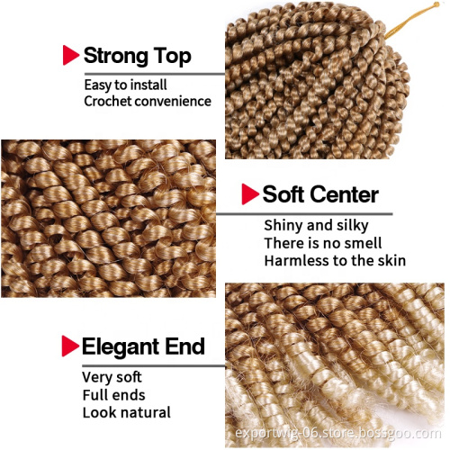 spring twist hair 8 inch 12 inch synthetic braiding hair high temperature fiber ombre spring twist crochet hair free sample